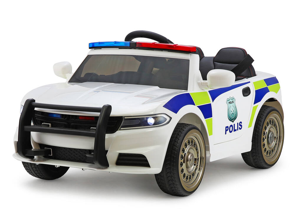 Elektrické autíčko Policie 911 s majákem, sirénou a megafonem, bílé