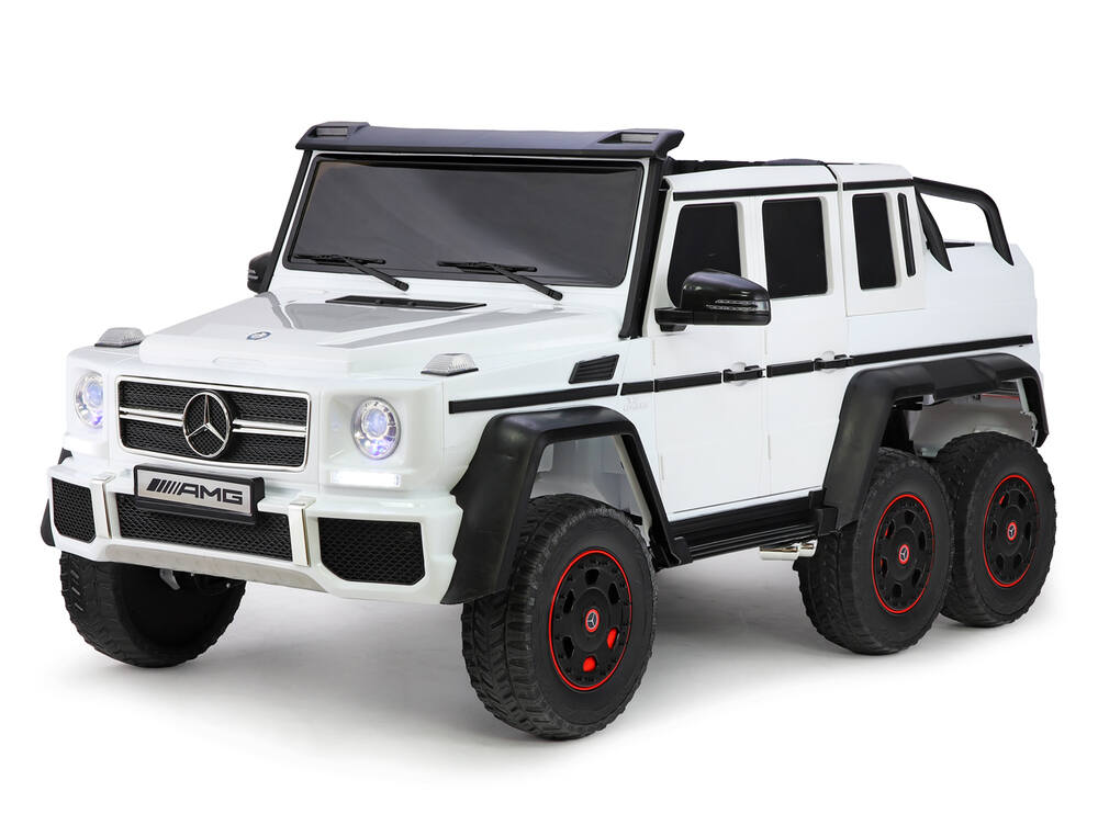 Elektrické autíčko pro 2 děti Mercedes-Benz G63 AMG 6x6, bílé (sestavené, pouze osobní odběr)